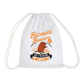 Beaver Gift Beaver Dam - Drawstring Bag - white - Front