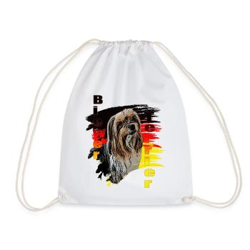 Biewer Terrier Flag Germany - Drawstring Bag - white - Front