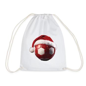 Fußball Weihnachten Weihnachtsmütze ball - Turnbeutel - Weiß - Vorne