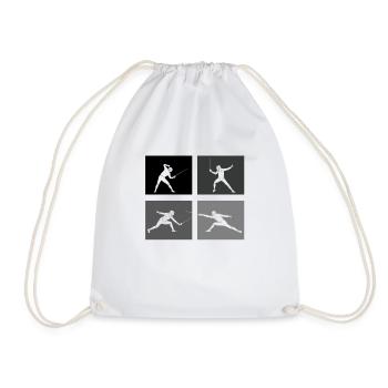 Fencing Game Gamer Fencer Game Fencing Fencer - Drawstring Bag - white - Front