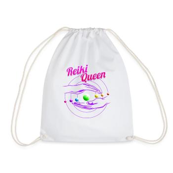 Chakra Holistic Healing Hands Reiki Queen - Drawstring Bag - white - Front