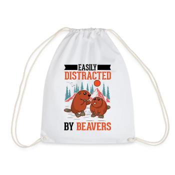 Facilement distrait par les castors Biber - Sac de sport léger - blanc - Devant