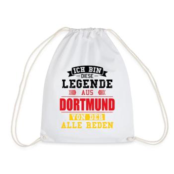 Stadt Dortmund Deutschland Legende Spruch - Turnbeutel - Weiß - Vorne