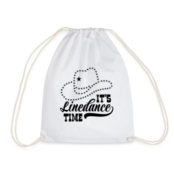 Line Dance Linedancing Country Fan - Gift - Drawstring Bag - white - Front