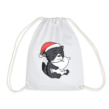 Chat, Mignon, Chat De La Forêt Norvégienne, Fatigué - Sac de sport léger - blanc - Devant