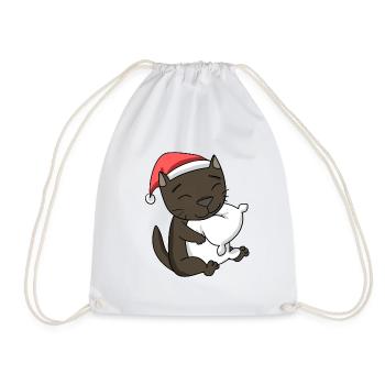 Chat Mignon Havane Chat Fatigué Noël - Sac de sport léger - blanc - Devant