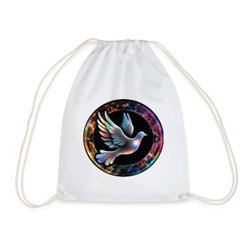Colombe Cosmique En Anneau De Couleur - Sac de sport léger - blanc - Devant