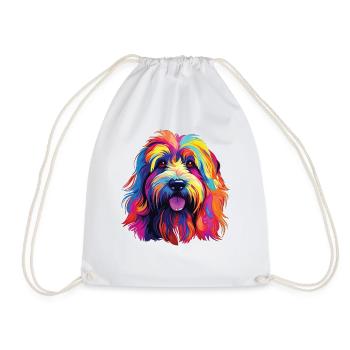 Aquarelle coloré Bearded Collie - Sac de sport léger - blanc - Devant