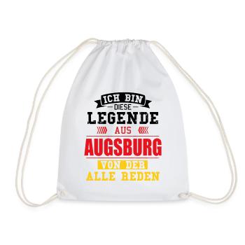 Stadt Augsburg Deutschland Legende Spruch - Turnbeutel - Weiß - Vorne