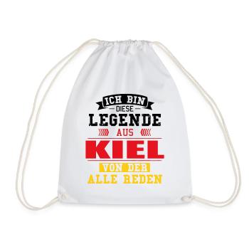 Stadt Kiel Deutschland Legende Spruch - Turnbeutel - Weiß - Vorne