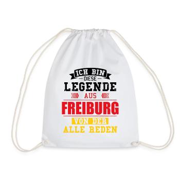 Stadt Freiburg Deutschland Legende Spruch - Turnbeutel - Weiß - Vorne