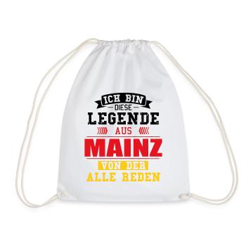 Stadt Mainz Deutschland Legende Spruch - Turnbeutel - Weiß - Vorne
