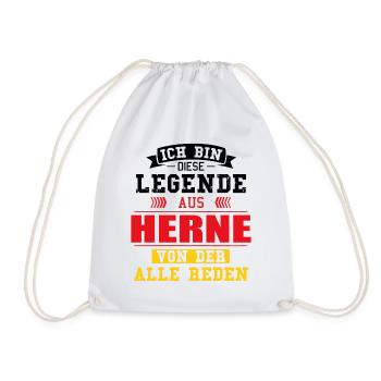 Stadt Herne Deutschland Legende Spruch - Turnbeutel - Weiß - Vorne