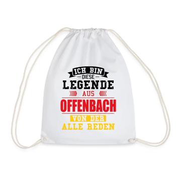 Stadt Offenbach Deutschland Legende Spruch - Turnbeutel - Weiß - Vorne