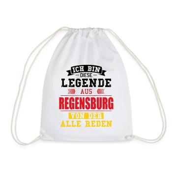 Stadt Regensburg Deutschland Legende Spruch - Turnbeutel - Weiß - Vorne