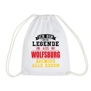 Stadt Wolfsburg Deutschland Legende Spruch - Turnbeutel - Weiß - Vorne