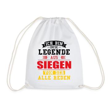 Stadt Siegen Deutschland Legende Spruch - Turnbeutel - Weiß - Vorne
