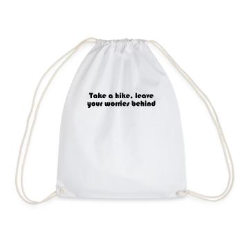 Hiking - Take a hike, leave your worries behind - Drawstring Bag - white - Front