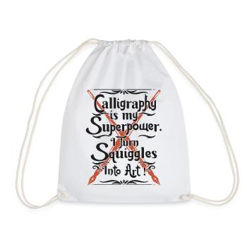 is my superpower. I turn squiggles into art! - Drawstring Bag - white - Front