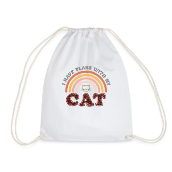 I have Plans with my Cat - Lustige Katzen Mama - Turnbeutel - Weiß - Vorne