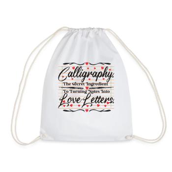 Calligraphy turn notes into love letters - Drawstring Bag - white - Front