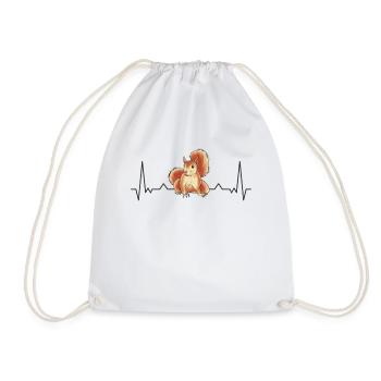 Squirrel Heartbeat - Drawstring Bag - white - Front