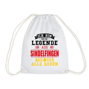 Stadt Sindelfingen Deutschland Legende Spruch - Turnbeutel - Weiß - Vorne