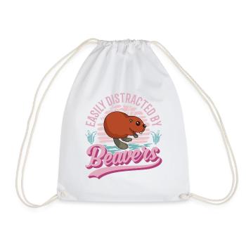 Facilement distrait par les castors Biber - Sac de sport léger - blanc - Devant