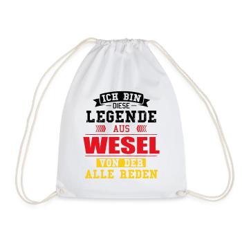 Stadt Wesel Deutschland Legende Spruch - Turnbeutel - Weiß - Vorne