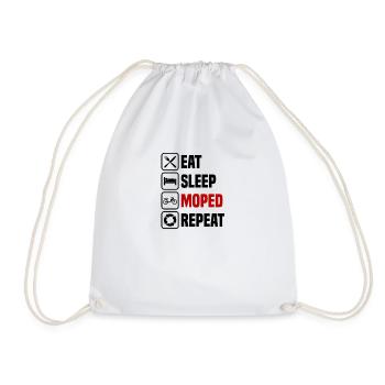 Manger dormir cyclomoteur répéter - Sac de sport léger - blanc - Devant