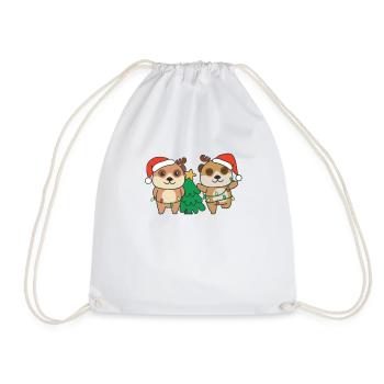 Suricate Noël Hiver Animaux Suricate - Sac de sport léger - blanc - Devant