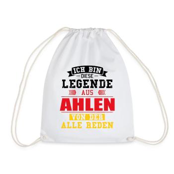 Stadt Ahlen Deutschland Legende Spruch - Turnbeutel - Weiß - Vorne