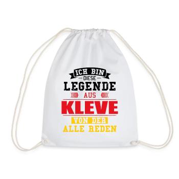 Stadt Kleve Deutschland Legende Spruch - Turnbeutel - Weiß - Vorne