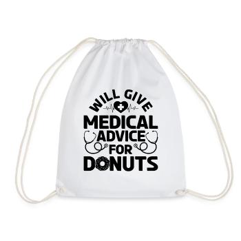 Will Give Medical Advice For Donuts - Funny Doctor - Turnbeutel - Weiß - Vorne