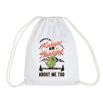 Kakapo New Zealand Parrot - Drawstring Bag - white - Front