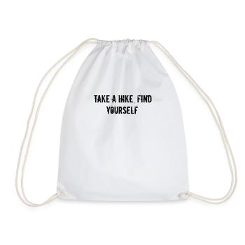 Hiking - Take a hike, find yourself - Drawstring Bag - white - Front