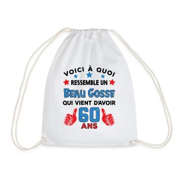 60 ans anniversaire homme cadeau humour drôle - Sac de sport léger - blanc - Devant