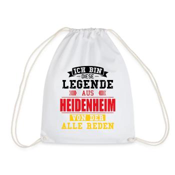 Stadt Heidenheim Deutschland Legende Spruch - Turnbeutel - Weiß - Vorne