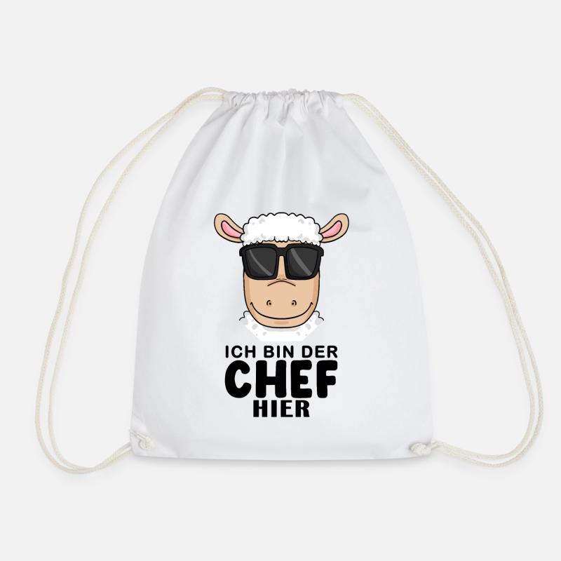 Chef Spruch mit Schaf Motiv - Turnbeutel - Weiß