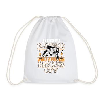 Excusez mon langage pendant qu’un gros poisson se détache - Sac de sport léger - blanc - Devant