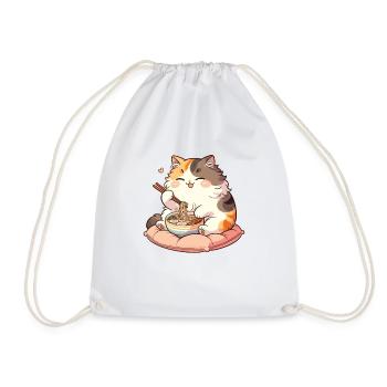 chat mignon mange des nouilles ramen chats ramen - Sac de sport léger - blanc - Devant