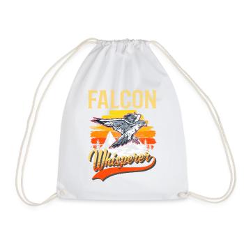 Falcon Whisperer Falconer Kestrel Falconry - Drawstring Bag - white - Front
