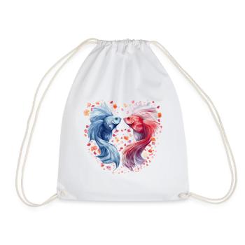 Écailles d’amour de poisson Saint-Valentin danse sous-marine - Sac de sport léger - blanc - Devant