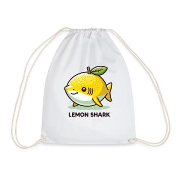 Lemon Shark Funny Animal Made of Fruit - Drawstring Bag - white - Front
