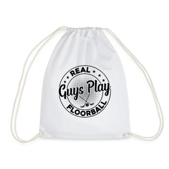 Real Guys Play Floorball - Unihockey Floorball Pla - Turnbeutel - Weiß - Vorne