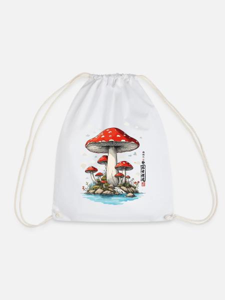 Retro Fliegenpilz Kunst Pilzsammler Design - Turnbeutel - Weiß