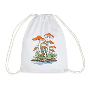 Pilzsammler Vintage Wald und Natur Design - Turnbeutel - Weiß - Vorne