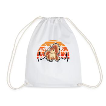 Squirrel Heartbeat - Drawstring Bag - white - Front