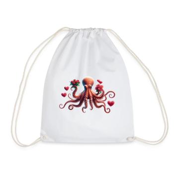 Oktopus Tentakel Geschenke Valentinstag Meer der Liebe - Turnbeutel - Weiß - Vorne