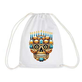 Miracle Night Skull Shirt Chanukka Sufganiyot Freude - Turnbeutel - Weiß - Vorne
